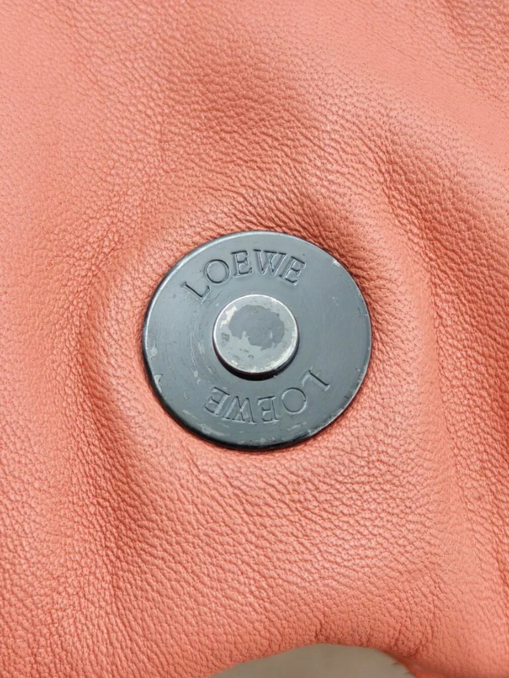 Loewe Vintage Coral Orange Leather Crossbody Shoulder Bag Tassel